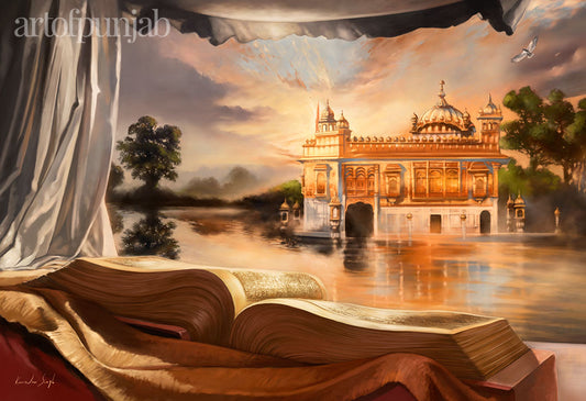 Golden Temple Sikh History Painting by artist Kanwar Singh