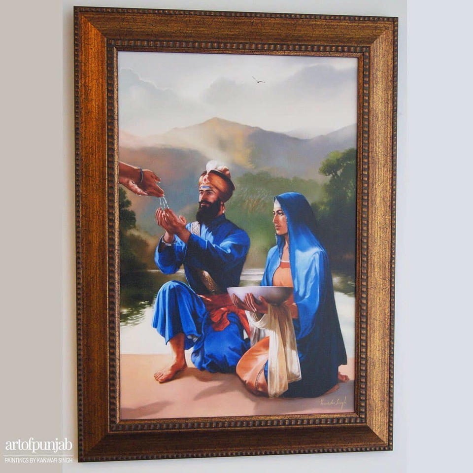 Guru Gobind Singh Sikh Fine Art Print on Canvas