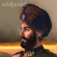 Stand on Guard for Thee Sikh Soldier art print by Kanwar Singh