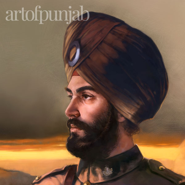 Stand on Guard for Thee Sikh Soldier art print by Kanwar Singh