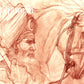 Sikh warrior Akali Nihang red chalk drawing by artist Kanwar Singh