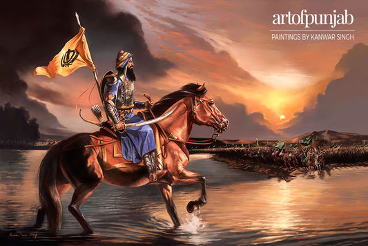 Banda Singh Bahadur Sikh warrior painting by artist Kanwar Singh