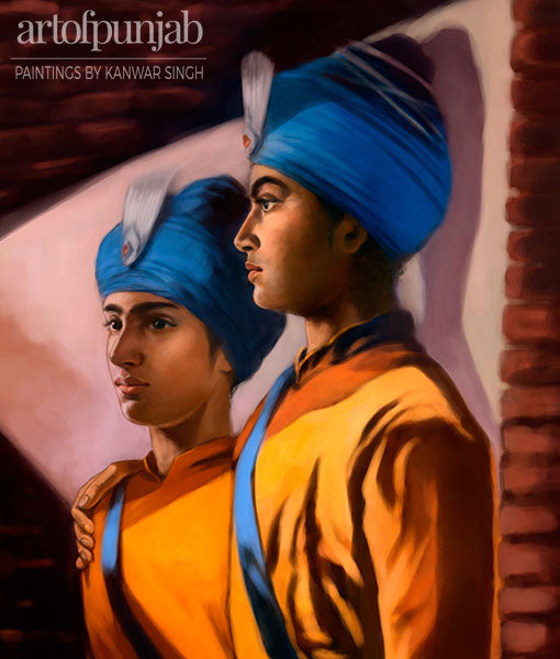 Chhotey Sahibzadey Sikh art by Kanwar Singh